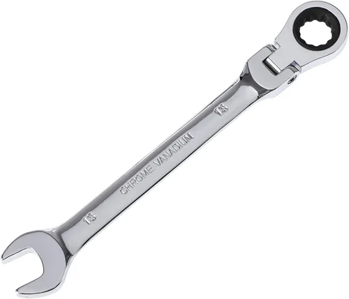 Vista 8 de Llave de trinquete de 8 mm con cabeza flexible: llave combinada de trinquete de 12 puntos, llave de acero al cromo vanadio métrica