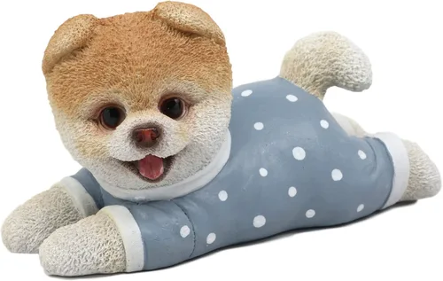 Vista 9 de Ebros Christmas Santa Boo - Estatua de perro de Pomerania más linda del mundo para mascotas, amigos de mascotas, perros coleccionables, figura