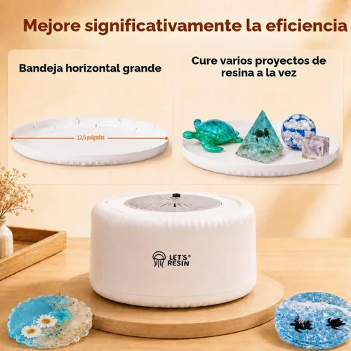 Vista 3 de LET'S RESIN Máquina de curado para resina: secadora automática de 3 horas con bandeja grande, ajuste de un botón, sin deformación, suministros