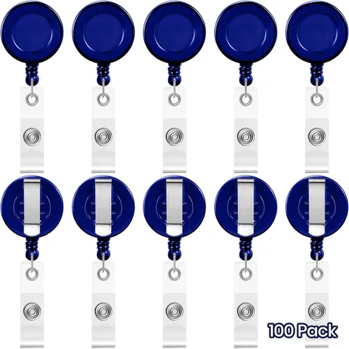 Vista 17 de Zonon 3 clips retráctiles para tarjetas de identificación con clip de cinturón de metal para colgar tarjetas, llaveros, soportes para tarjetas