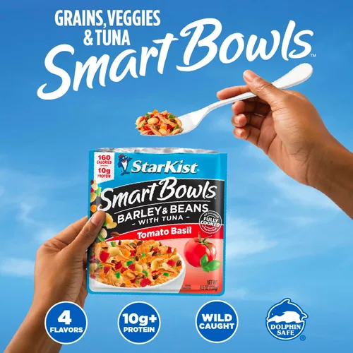 Vista 5 de Starkist Smart Bowls, Tomate Albahaca Cebada y Frijoles Atún, 4.5 oz (Paquete de 3)