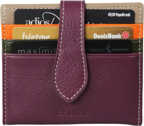 Vista 78 de Grande -3803 Cartera unisex, Azul (Iced Blue), Cartera delgada de cuero con cierre a presión pequeño