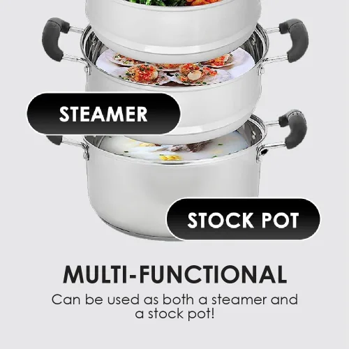 Vista 6 de CONCORD - Utensilios de cocina de acero inoxidable de 3 niveles, 9.4 in (compatible con inducción)