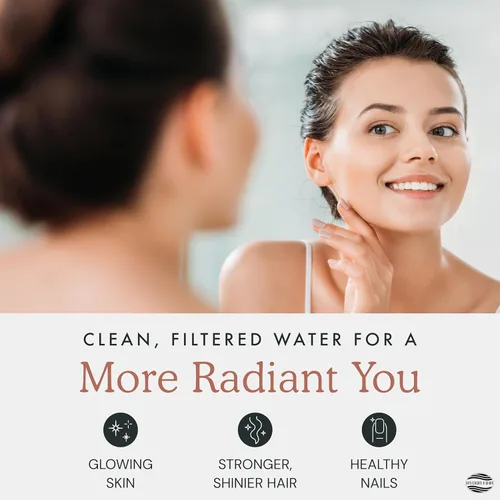 Vista 4 de Cabezal de ducha filtrado para agua dura Reduce el cloro y los metales pesados para mejorar la salud de la piel y el cabello Cabezal de ducha