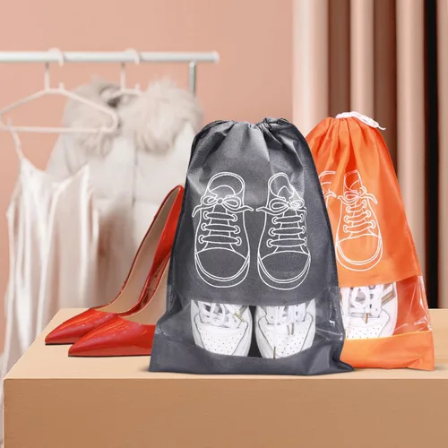 Vista 5 de ASEVAT Paquete de 8 bolsas de zapatos para viajes, bolsa portátil para zapatos de viaje, bolsas de zapatos para almacenamiento, bolsa organizadora