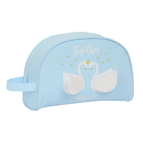 Vista 2 de Neceser Escolar Glow Lab Cisnes Azul claro 28 x 18 x 10 cm