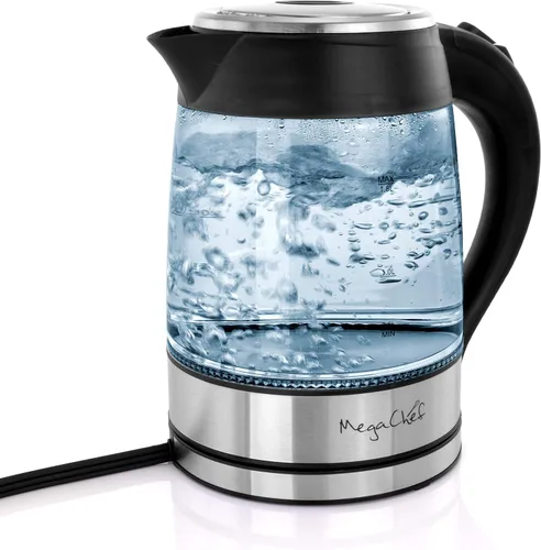 Vista 12 de [Usado] MegaChef 1.8Lt. Cuerpo de vidrio y hervidor de té eléctrico de acero inoxidable con infusor de té
