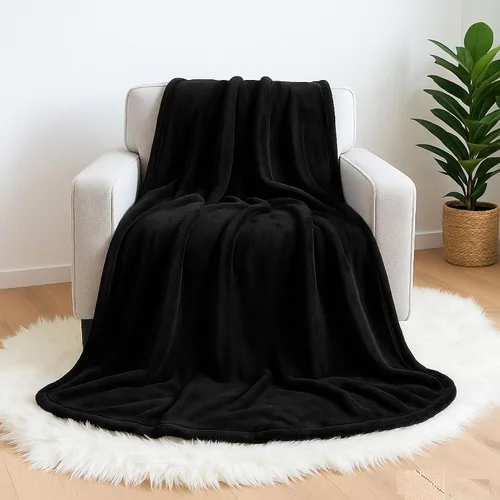 Vista 12 de Manta de forro polar para sofá, cama individual, silla, niños, adultos, mascotas, 50 x 60 pulgadas, suave y acogedora manta reversible