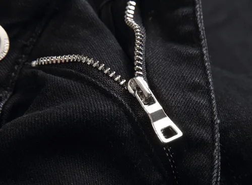 Vista 7 de OIIIO Jeans elásticos rasgados de ajuste regular para hombre