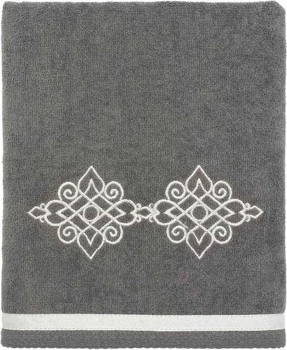 Vista 7 de Avanti Linens Medallón - Colección de puños trenzados suaves, toalla de mano, granito