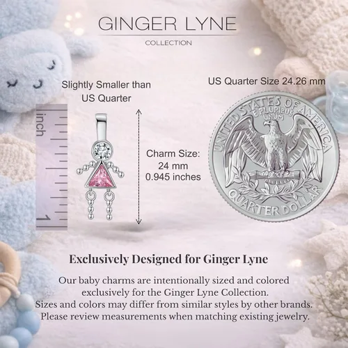 Vista 3 de Birthstone Baby Charms for Mom by Ginger Lyne Birthday Kids Boy or Girl Birth Month Pendants for Grandma Family Tree Necklace for Women Cubic