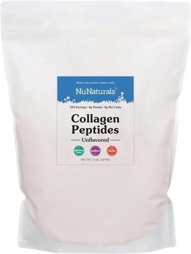 Vista 11 de Nunaturals Péptidos de colágeno en polvo, tipo I y III, 24 oz