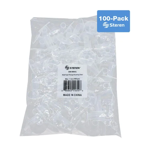 Vista 2 de Steren Buje de alimentación simple RG6 transparente - Paquete de 100