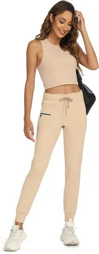 Vista 6 de Haowind - Pantalones deportivos para mujer con bolsillos y cintura elástica, cómodos pantalones de deportivos de descanso para deportes, gimnasio