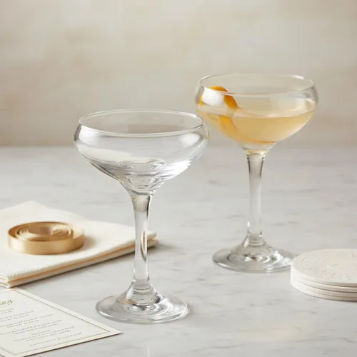 Vista 8 de HISTORY COMPANY The 1930 Literary Round Table Cocktail Coupe - Juego de 2 piezas inspirado en algonquines para cócteles artesanales y champán
