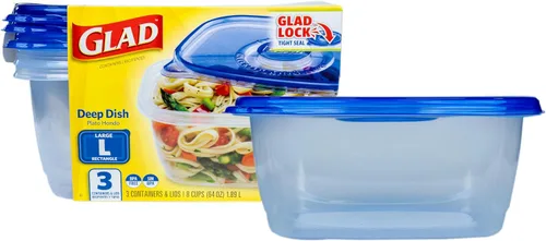 Vista 19 de GladWare Sopa y Ensalada para Uso Diario, Almacenamiento Rectangular Mediano, Estándar, 24 Onzas, Juego de 5