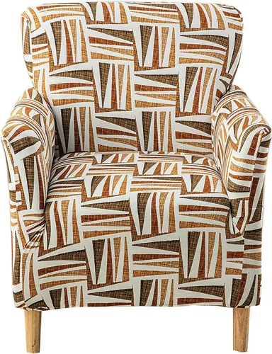 Vista 39 de CRFATOP - Funda elástica para sillón de mediados de siglo moderno de 1 pieza, fundas de silla de acento de jacquard con brazos, fundas de silla