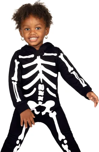 Vista 7 de Tipsy Elves Skeleton Halloween Costume Jumpsuit for Babies and Toddlers Unisex Sizing