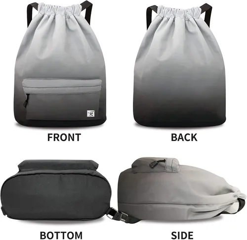 Vista 2 de Bolsa impermeable con cordón para ir al gimnasio o la playa, o practicar deportes, unisex
