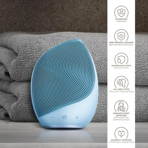 Vista 6 de GESKE SmartAppGuided™ Cepillo facial sónico 5 en 1 Cepillo de limpieza facial eléctrico vibratorio Cepillo de silicona suave Limpiador facial