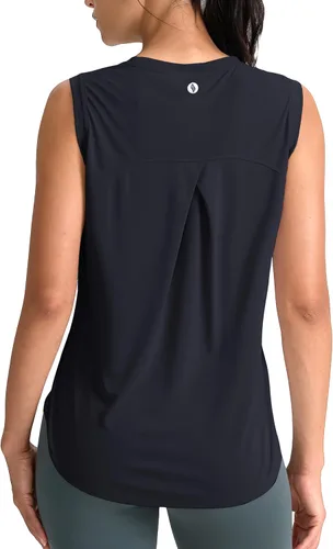 Vista 17 de SANTINY Camiseta sin mangas de entrenamiento para mujer, camiseta atlética Negro