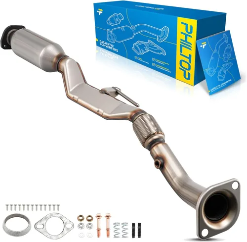 Vista 44 de PHILTOP Convertidor Catalítico de Ajuste Directo para Murano 2009 2010 2011 2012 2013 2014 3.5L, Cáscara de Acero Inoxidable Aluminio 203-1010