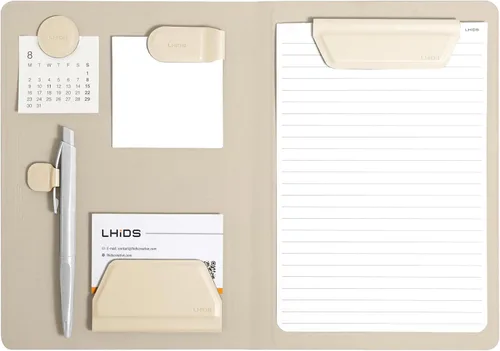 Vista 9 de LHiDS Creative Magnetic Business Portfolio Lite - Organizador de portafolio de currículum con portapapeles, clip para papel, bloc de escritura