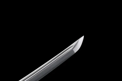 Vista 5 de Espada Samurai tradicional ultra afilada, hecha a mano con características de acero al carbono 1060, acero plegado de Damasco, acero T10 y acero