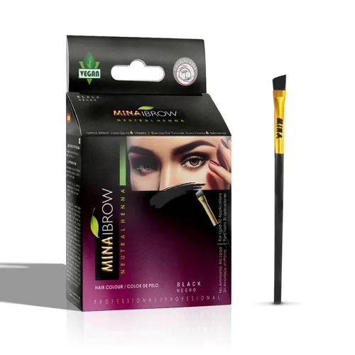 Vista 17 de Polvo de tinte para cejas natural marrón medio de MinaiBrow Kit de tinte instantáneo a prueba de manchas con cepillo doble biselado Marrón medio +