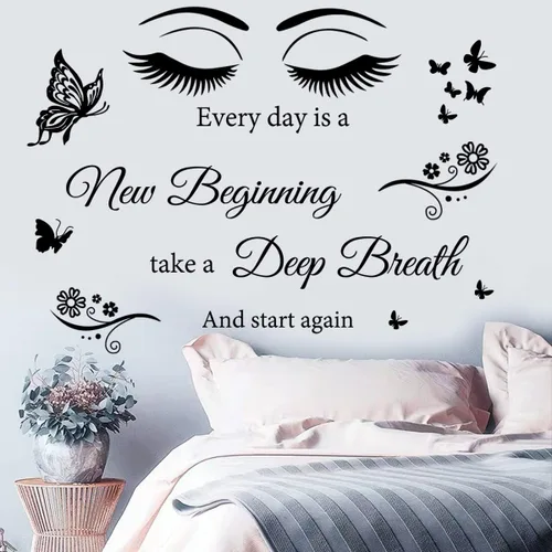 Vista 8 de Pegatina de pared con citas positivas inspiradoras, arte inspirador para mujeres y niñas, dormitorio, sala de estar, regalos de aliento