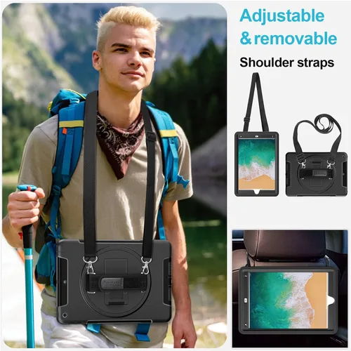 Vista 5 de Funda para iPad de 6ª/5ª generación de 9.7 pulgadas: Funda de TPU para iPad 9.7 (2018/2017) y iPad Air 2 de 9.7" con protector de pantalla - Soporte
