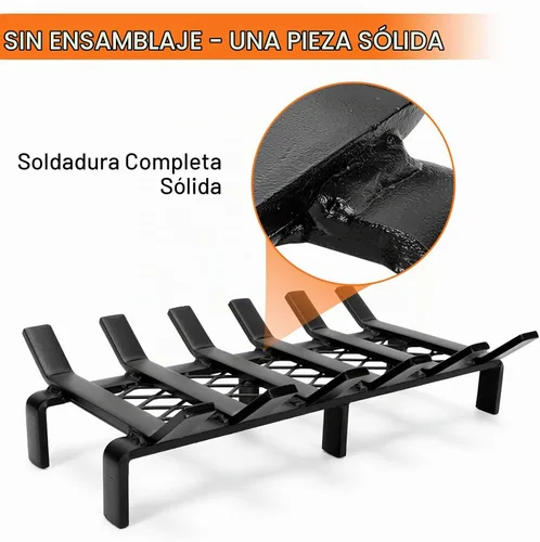 Vista 8 de WILLOW WEAVE Rejilla de chimenea de 13 pulgadas con retenedor de brasas, estante de rejilla de estufa de leña, soporte de leña de acero sólido