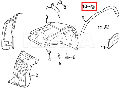 Vista 4 de Rexka 15 piezas de clip de moldeo de arco de rueda LR082683 para Land Rover - Multiusos - parachoques Fender Ledge Liftgate Latch Handle Wheel Arch