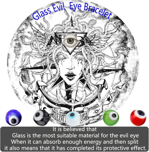 Vista 3 de Pulseras de mal de ojo para mujer con cuentas hechas a mano, pulsera elástica dorada para niñas