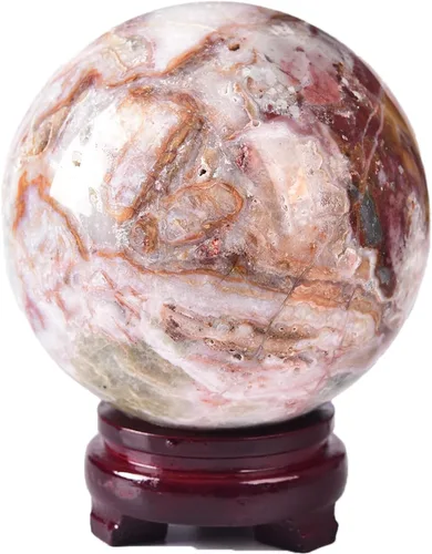 Vista 139 de JIC Gem Piedra Natural de Jaspe Africano Cristal de Curación Esfera Adivinación Bola de Piedra Preciosa, Feng Shui Reiki Aura Decoración