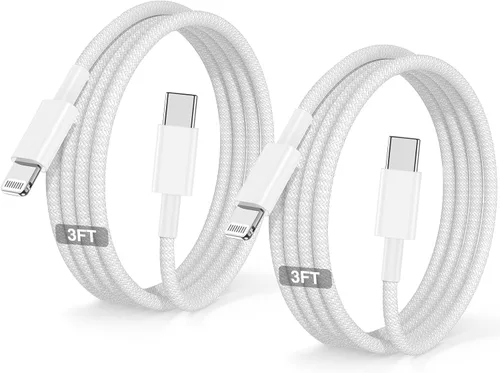 Vista 15 de Paquete de 2 cables USB C a Lightning de 6/10 pies [certificado Apple MFi], cable USB tipo C a Lightning, cable de carga rápida USBC para iPhone
