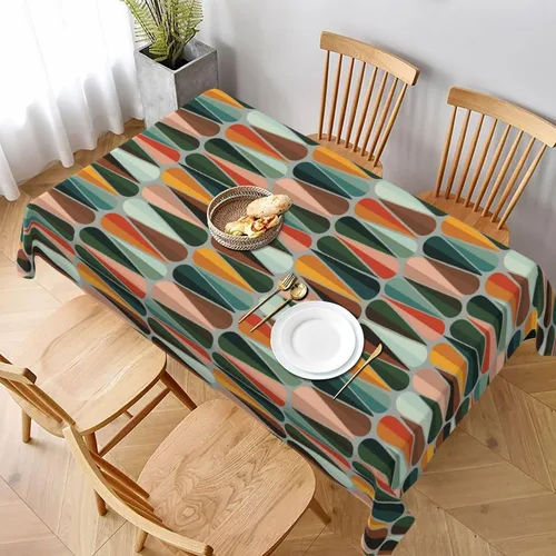 Vista 9 de Mantel de Otoño de Acción de Gracias con Hojas de Calabaza, Mantel Rectangular Lavable de Cuadros Rústicos para Decoración de Cocina y Comedor