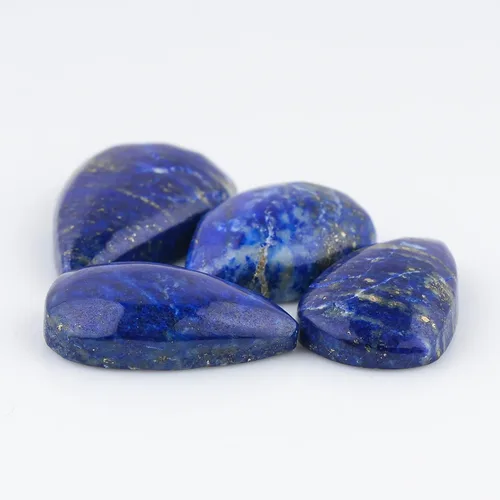 Vista 3 de CRYSTALIS Al por mayor 4 piezas de piedras preciosas sueltas naturales de lapislázuli en bruto, cabujones para fabricación de joyas, piedras pulidas
