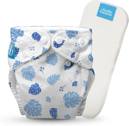 Vista 12 de Charlie Banana Pañales de tela, reutilizables, lavables, ajustables, talla única, para bebés y niños pequeños, con inserto absorbente, aviador