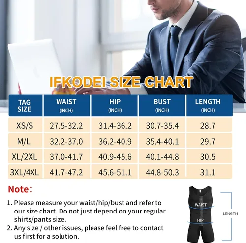 Vista 6 de IFKODEI Fajas moldeadoras para hombre, con control de abdomen, entrenamiento de cintura, faja moldeadora de cuerpo completo, camisas de compresión