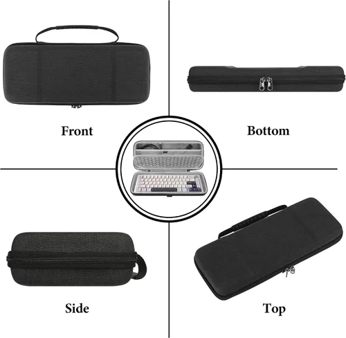 Vista 4 de Geekria - Funda de teclado compacta al 65 %, funda rígida de transporte de viaje para teclado compacto de 68 teclas, compatible con Keychron K6/K6