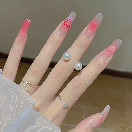 Vista 3 de Adhesivo holográfico 3D de estilo simple, diseño de estrellas y líneas de corazón de amor, para mujeres y niñas, decoración de dijes de manicura