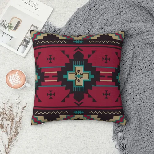 Vista 8 de IVSYCOF Fundas de almohada decorativas estilo sudoeste azteca para nativos americanos, funda de cojín cuadrado para sofá de casa, funda de cojín