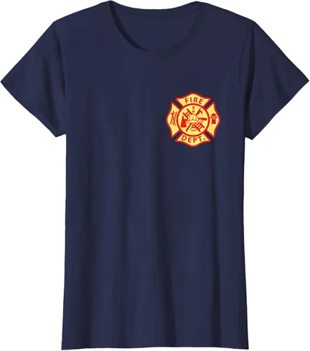 Vista 29 de Camiseta con logotipo de bomberos con símbolo de bombero, Negro