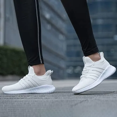 Vista 3 de Zapatos de tenis para caminar para hombre, transpirables, atléticos, para correr, con cordones, cómodos, de espuma viscoelástica