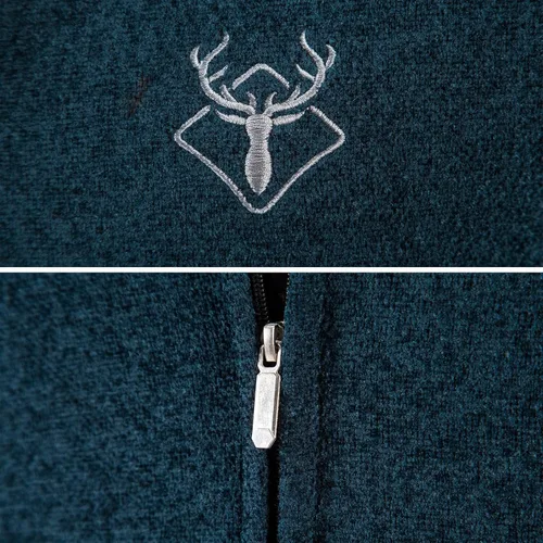 Vista 5 de Mylldey Suéter casual de punto trenzado con cremallera completa para hombre, talla de EE. UU