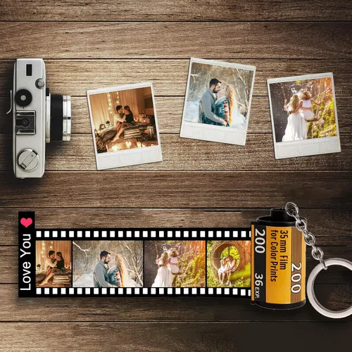 Vista 5 de Llaveros personalizados con rollo de película de cámara para fotos llaveros personalizados con carrete de fotos álbum llaveros