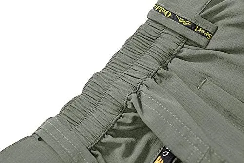 Vista 3 de TBMPOY Pantalones de senderismo y montaña, ligeros, impermeables, con cinturón, secado rápido, para hombres