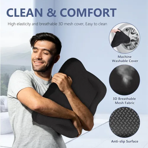 Vista 6 de Cojín de asiento más grueso para silla de oficina, gran cojín de asiento de gel para largas sesiones de sentado, soporte para alivio del dolor