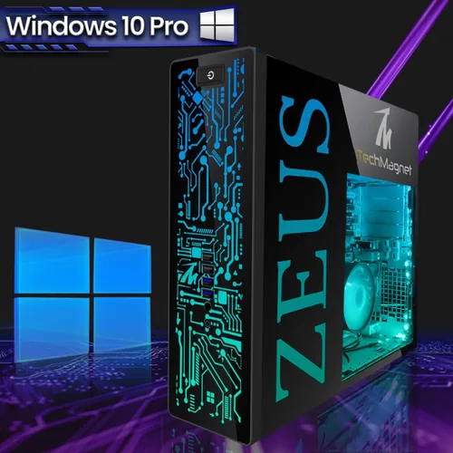 Vista 4 de TechMagnet PC de escritorio para juegos, Intel i7 6ª generación, Zeus Pro 6, GT 1030, 32 GB RAM ARGB, SSD de 1 TB + 4 TB HDD, panel frontal RGB 385